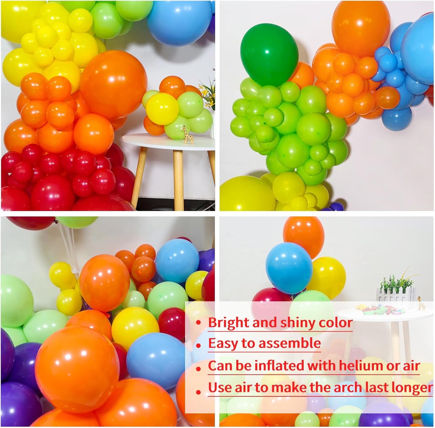 KAWKALSH Rainbow Balloon Arch Kit 111Pcs 18 12 5 Inch Latex Colorful Party Balloons Garland for Birthday Baby Shower Wedding Engagement Anniversary Christmas Party Decorations