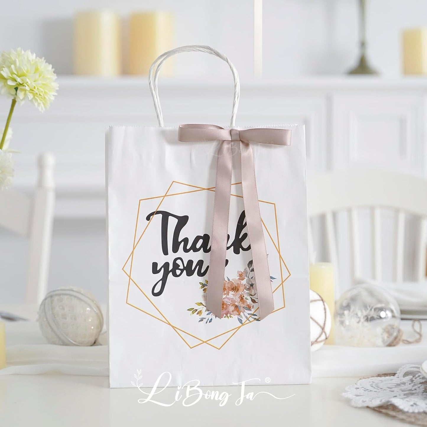 50 PCs Dusty Rose Bow 5 Inch Long Tail Bows for Gift Wrapping, Easter Bow Party Decorations, Twist Tie Bows, Satin Bows for Crafts, Premade Bows for Presents, Treat Bags, Bottles, Cakes