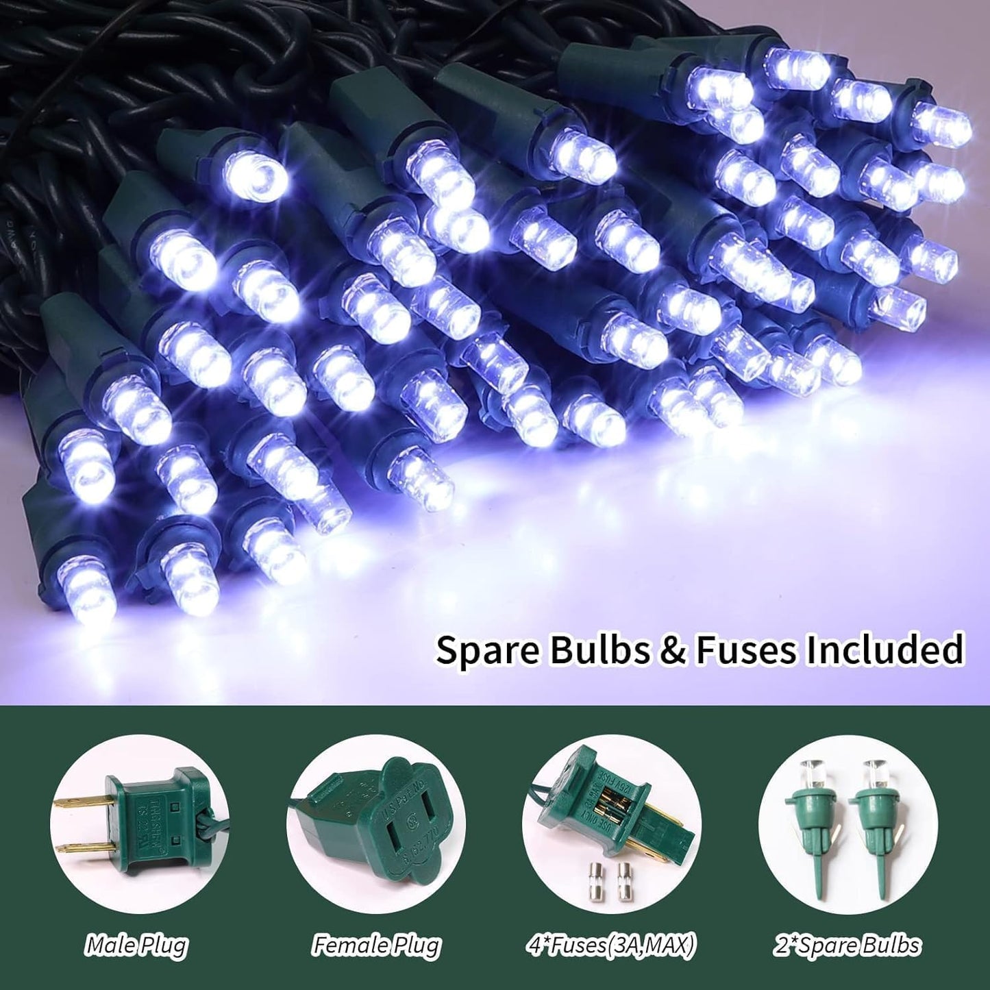 150 LED White String Lights - LED Christmas Decoration, Mini led Lights for Indoor Outdoor Home Holiday Party Wedding Independence Day Decoration