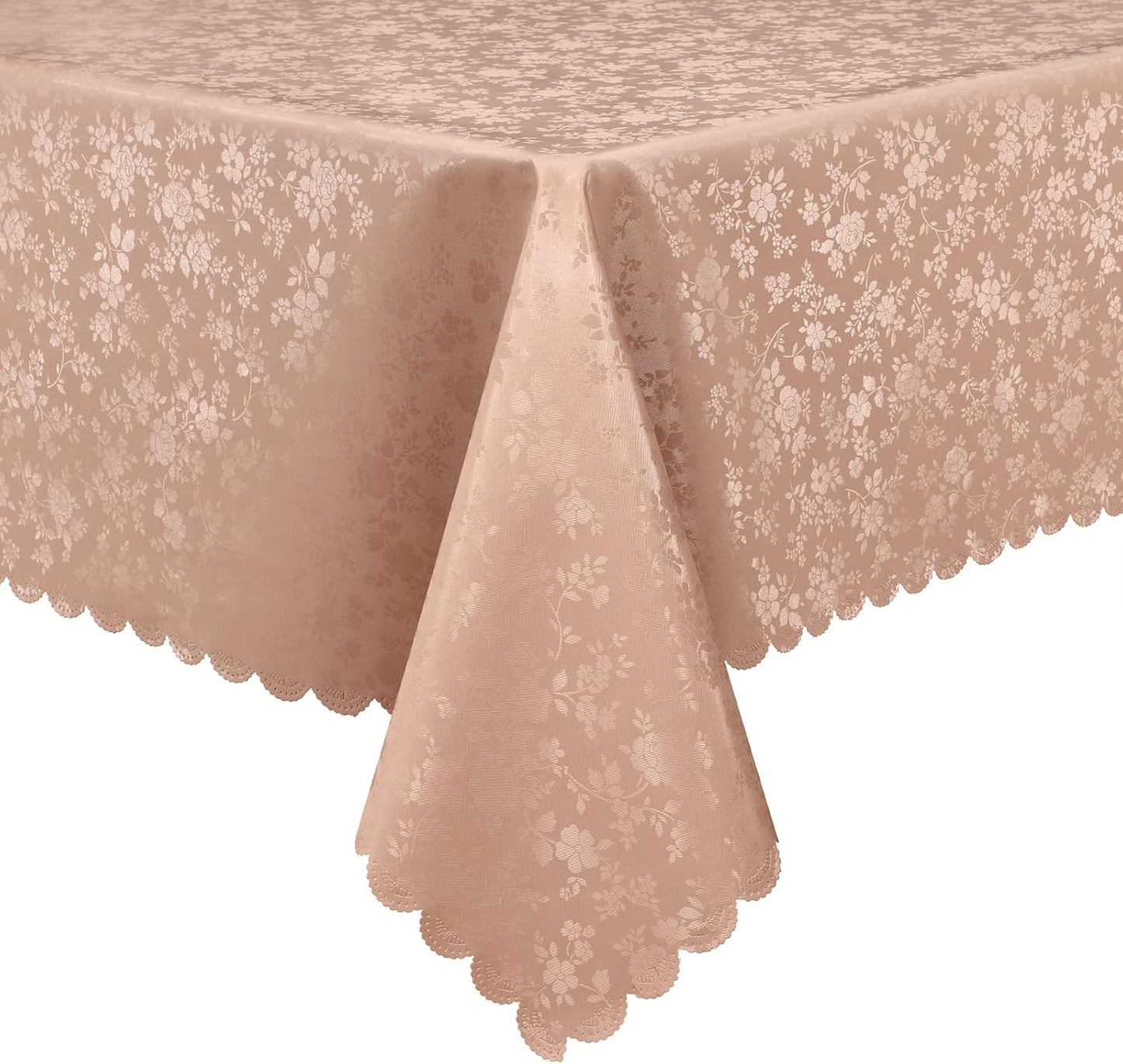 Smiry Rectangle Table Cloth, Waterproof Heavy Duty Vinyl Tablecloths, Wipeable Washable Table Cover for Kitchen and Dining Room (Tan, 60" X 102")