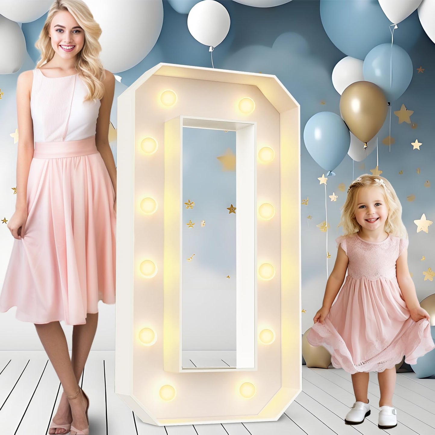 Ledido 4FT Marquee Light Up Letters, Large Light Up Letters for Party Decoration, Marquee Letter for Birthday Baby Shower Graduation Wedding, Pre-cut Foam Board Assembly Required Letter O