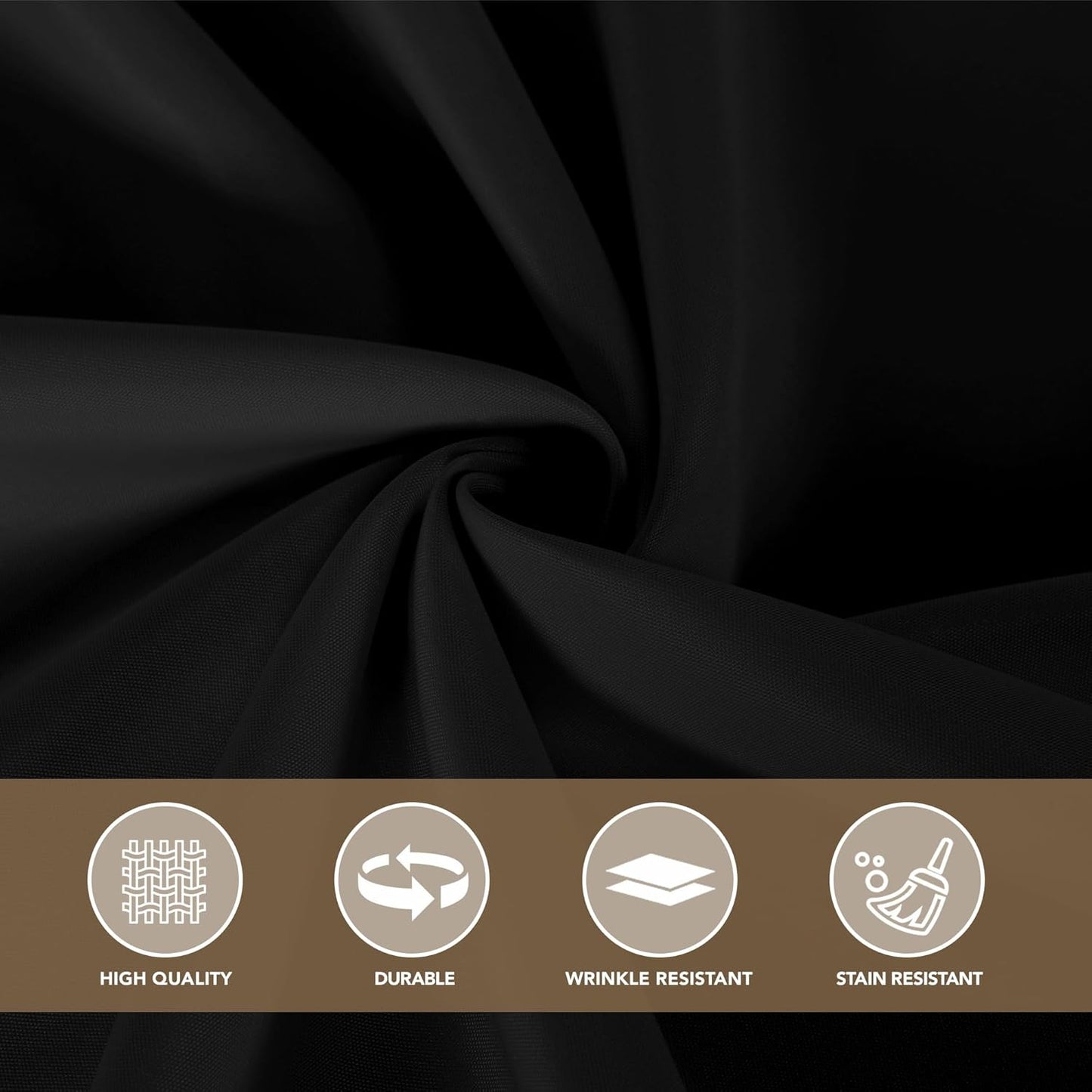 sancua Black Square Tablecloths 85x85 Inch, 2 Pack - Fabric Table Cloth for Square or Round Tables, Washable Polyester Table Cover for Outdoor Party, Birthday, Buffet, Resturant