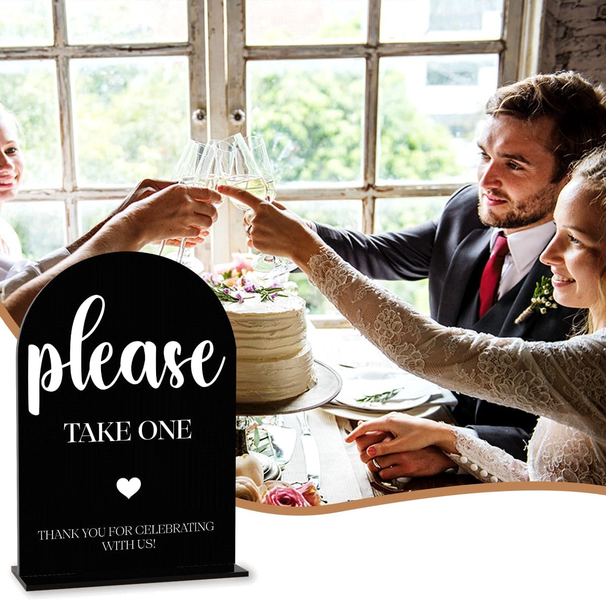 Black Please Take One Sign, Wedding Engagement Bridal Shower Baby Shower Decor for Reception Reception, Weddings Acrylic Sign