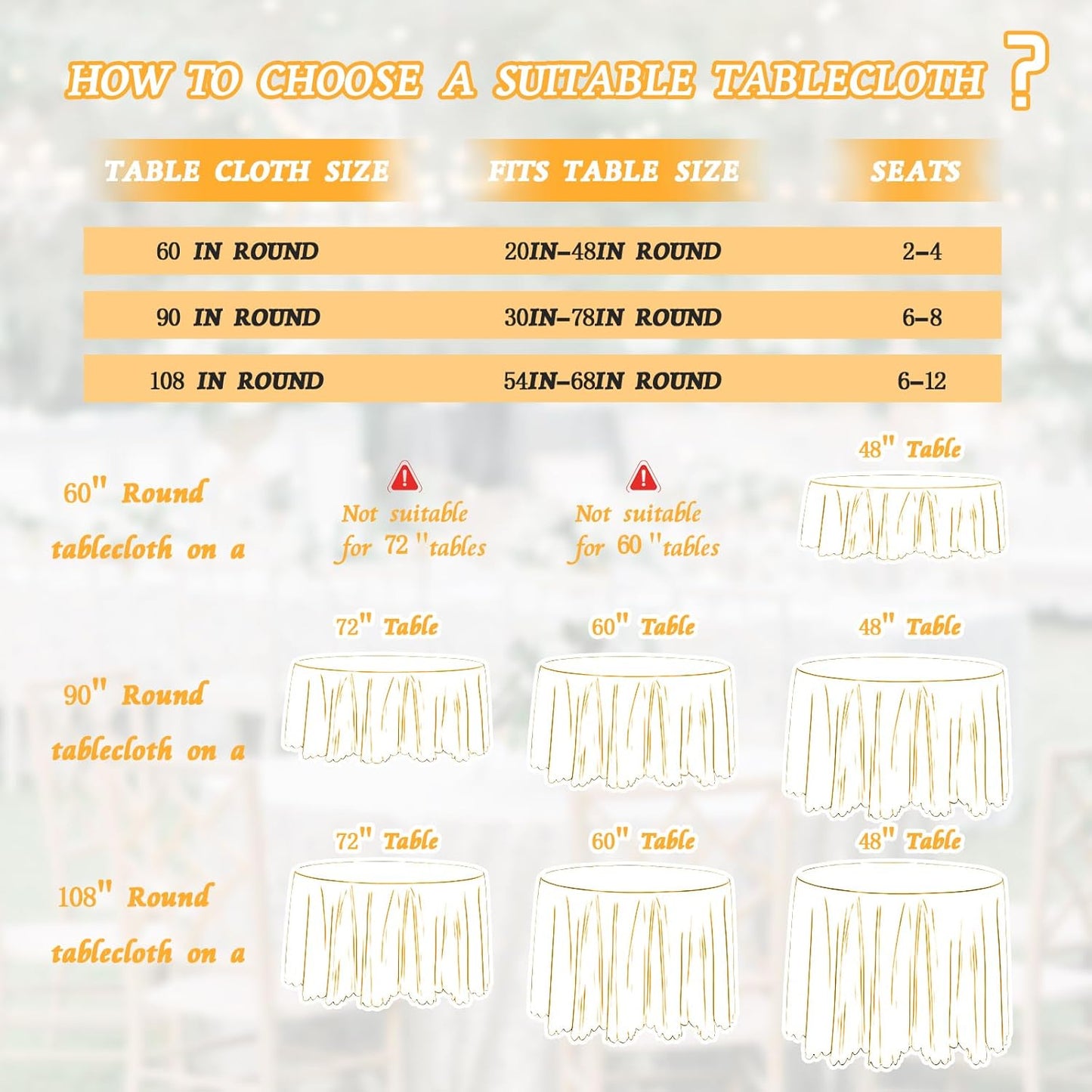 KKJIAF 1 Pack 60 Inch / 5ft Round Table Cloth, Gold Overlay Round Satin Table Cover, Silky Satin Dining Tablecloths for Wedding Buffet Parties Banquet Decoration