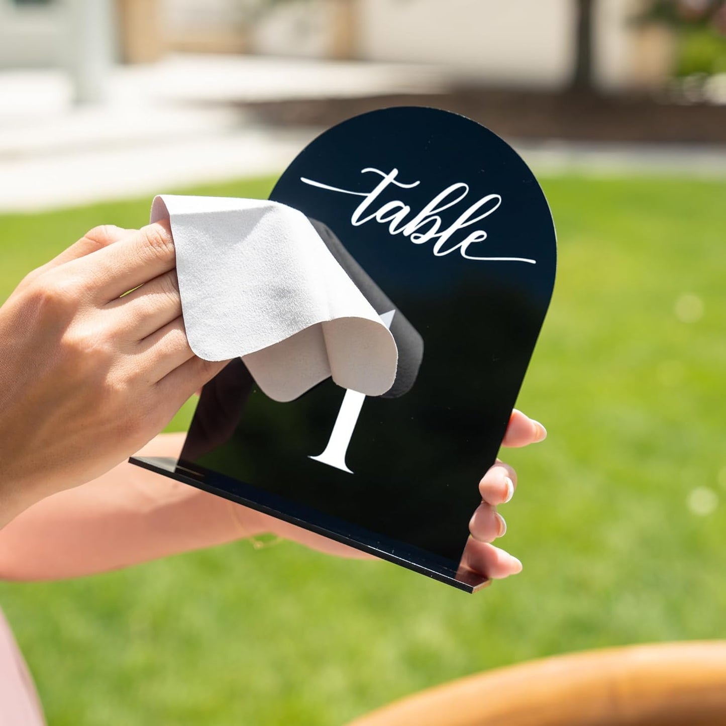 Black Arch Acrylic Table Numbers for Wedding Reception - 5" x 7" White Font Centerpiece Set with Holder Stands & Head Table Sign - Anniversary, Event, Party, Wedding set 1-20