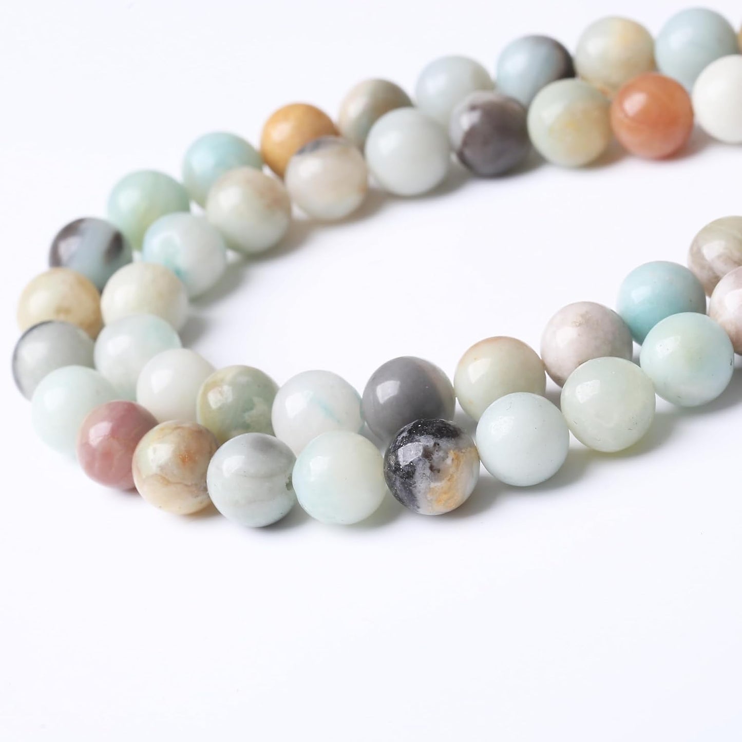 Fancy Stone Beads for Jewelry Making DIY Craft Gemstone Beads Kit (8mm, 45pcs) Smooth Healing Crystal Beads for Bracelets, Necklaces, Home Decor