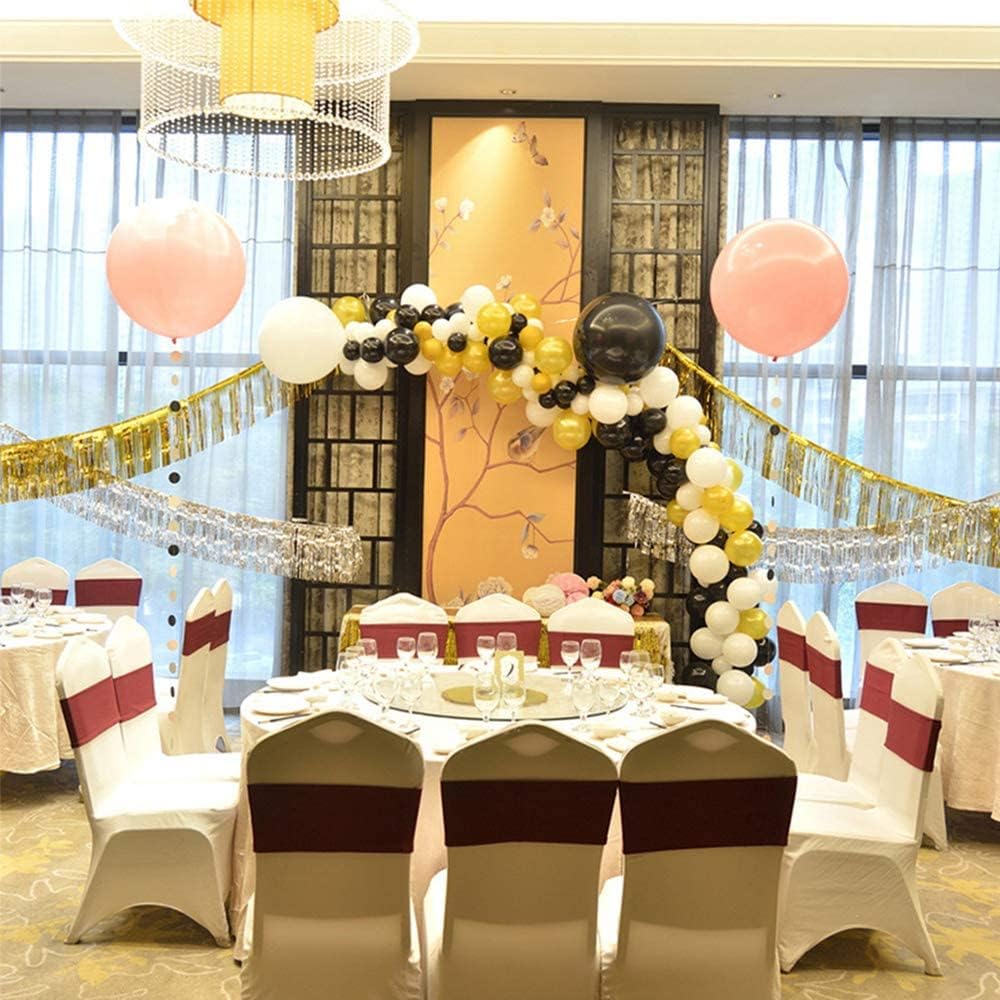 BEISHIDA 3 Packs 30 Feet Metallic Foil Fringe Garland Tinsel Streamers，Shiny Gold Wall Hanging Tinsel Fringe Banners for Wedding Birthday Party Decoration Halloween Christmas New Year