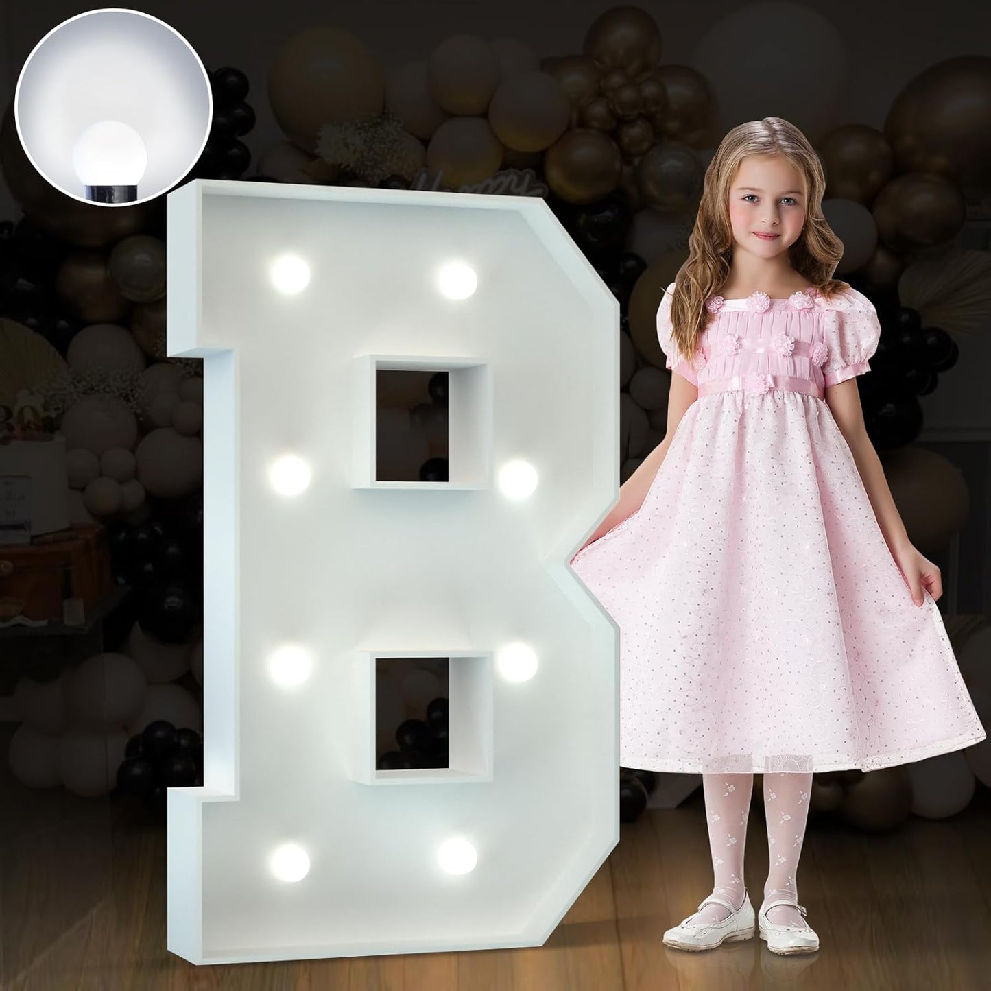 Marquee Letters 3 Feet Tall Large Light Up Letters Baby Shower Decorations Wedding Engagement Happy birthday White Party Decorations Big Cardboard Backdrop B