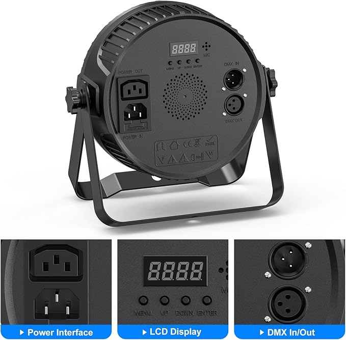 RGBW 4-in-1 Stage Lights, 80W LED Par Lights with DMX512/Remote/Sound Acitvated Control, Uplights for Events, Wedding, Parties, Dance, Stage - 4Packs
