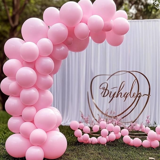 Pink Latex Balloons, 100pcs 12 inches Round Helium Light Pink Balloons for Birthday Baby Shower Wedding Valentine's Day Gender Reveal Birthday Party Decorations