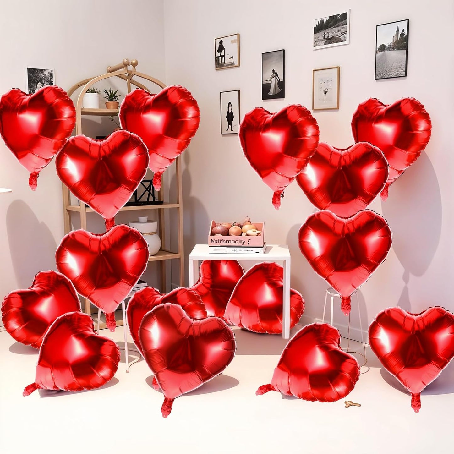 12 Pcs Heart Balloons 18 Inch Red Heart Shaped Balloons Helium Foil Balloon For Baby Shower Birthday Wedding Bridal Engagement Anniversary Valentines Day Decorations Women Girls
