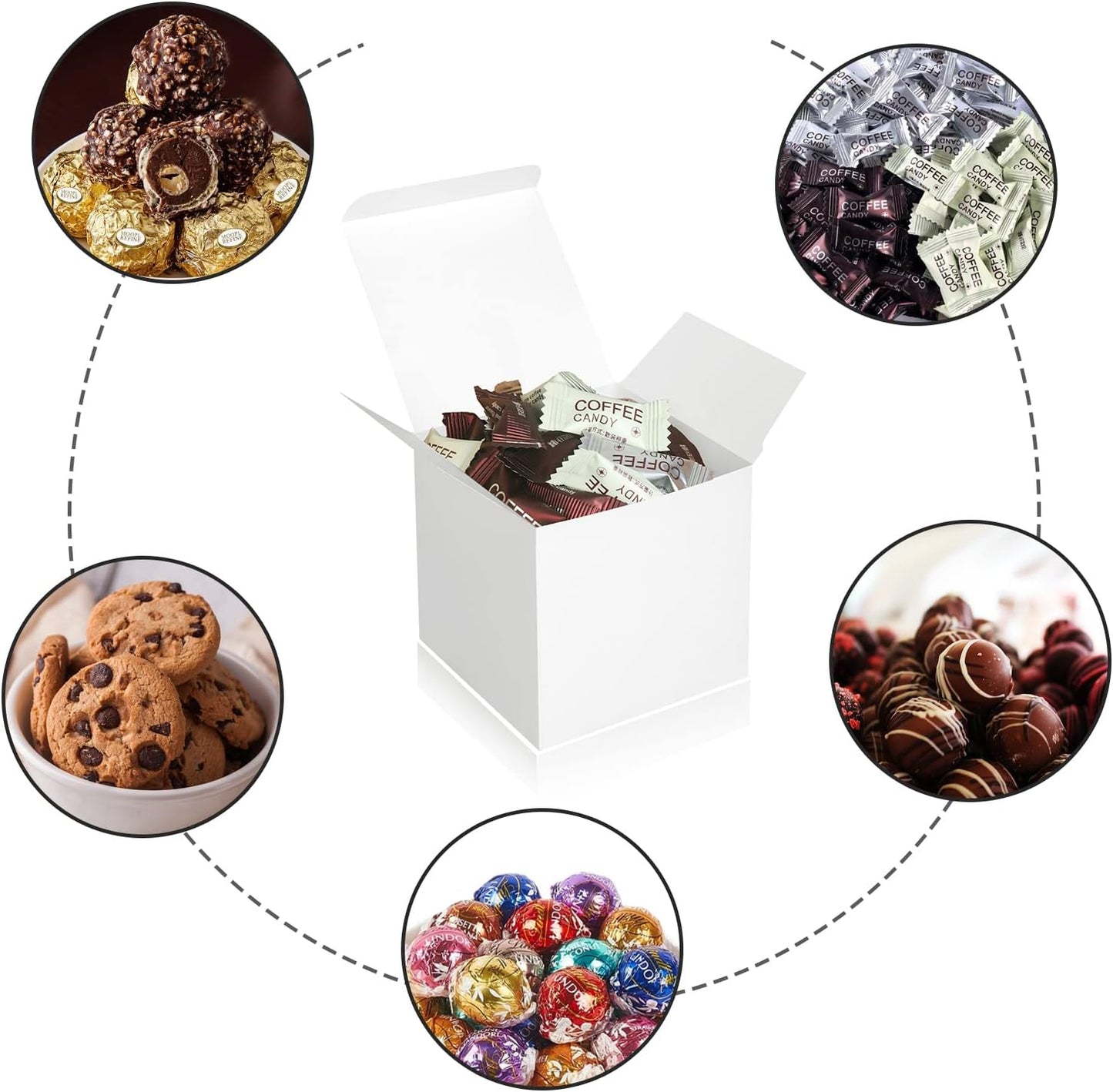 100 Pack Small Gift Boxes, 2x2x2 Inches Favor Boxes White Paper Gift Boxes with Lids for Presents, Crafting, Cupcake Boxes, Gifts, Candy Boxes for Wedding Party Bridal Shower Baby Shower Favors