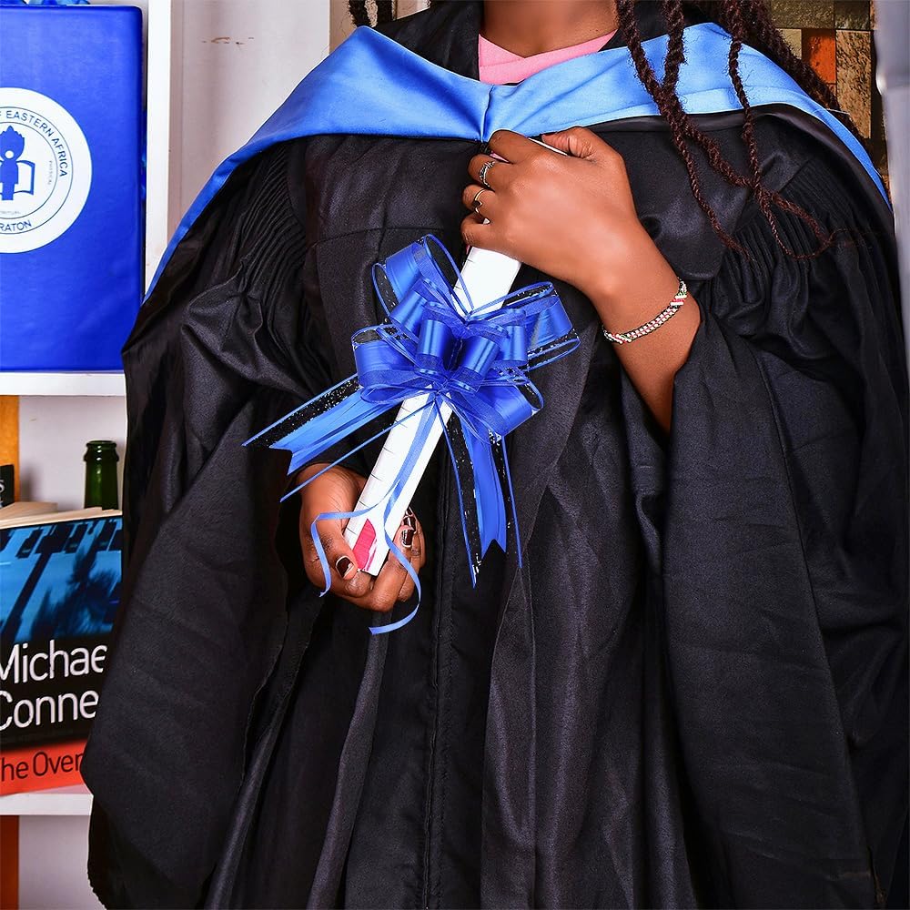 WEWILUCK Bows for Gift Basket - 15PCS Perfect Large Blue Gift Bows for Gift Wrapping, Pull Bows for Man Present Decoration Birthdays Holiday and More(Royal Blue, 6 inches)