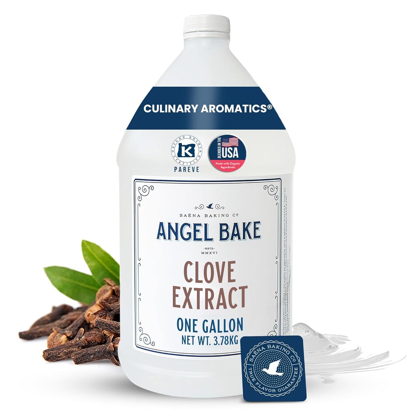 Pure Clove Extract, 1 Gallon - Natural Essence for Beverage Formulations, Bulk Manufacturing, Professional Food Developers - Kosher Certified, Vegan, Gluten-Free, Keto Friendly