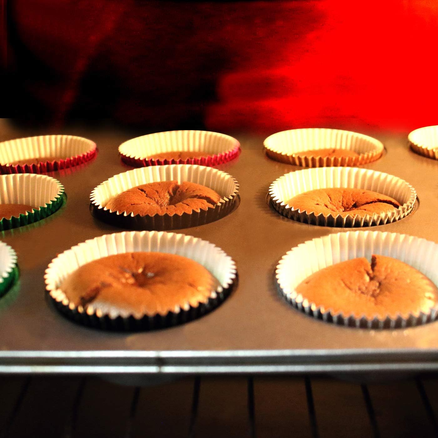 Eoonfirst Silver Foil Cupcake Case Liners Baking Muffin Paper Cups 198 Pcs