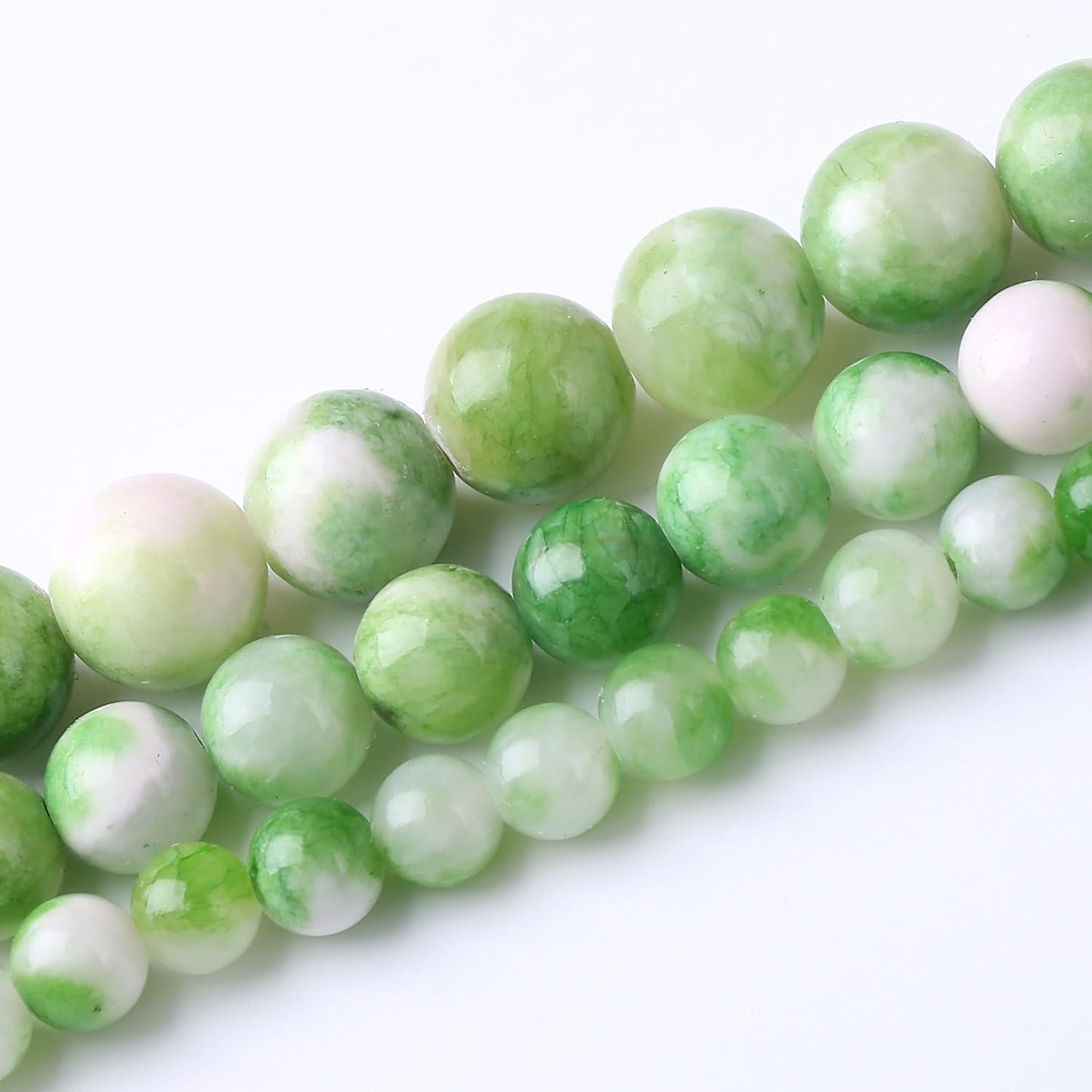 Green Persian Jade Stone Beads Gemstone Round Crystal Energy Jade Beads Stone Beads for Jewelry Making DIY Bracelet Necklace Jewelry Making 1 Strand 15.5inch 35PCS 10MM