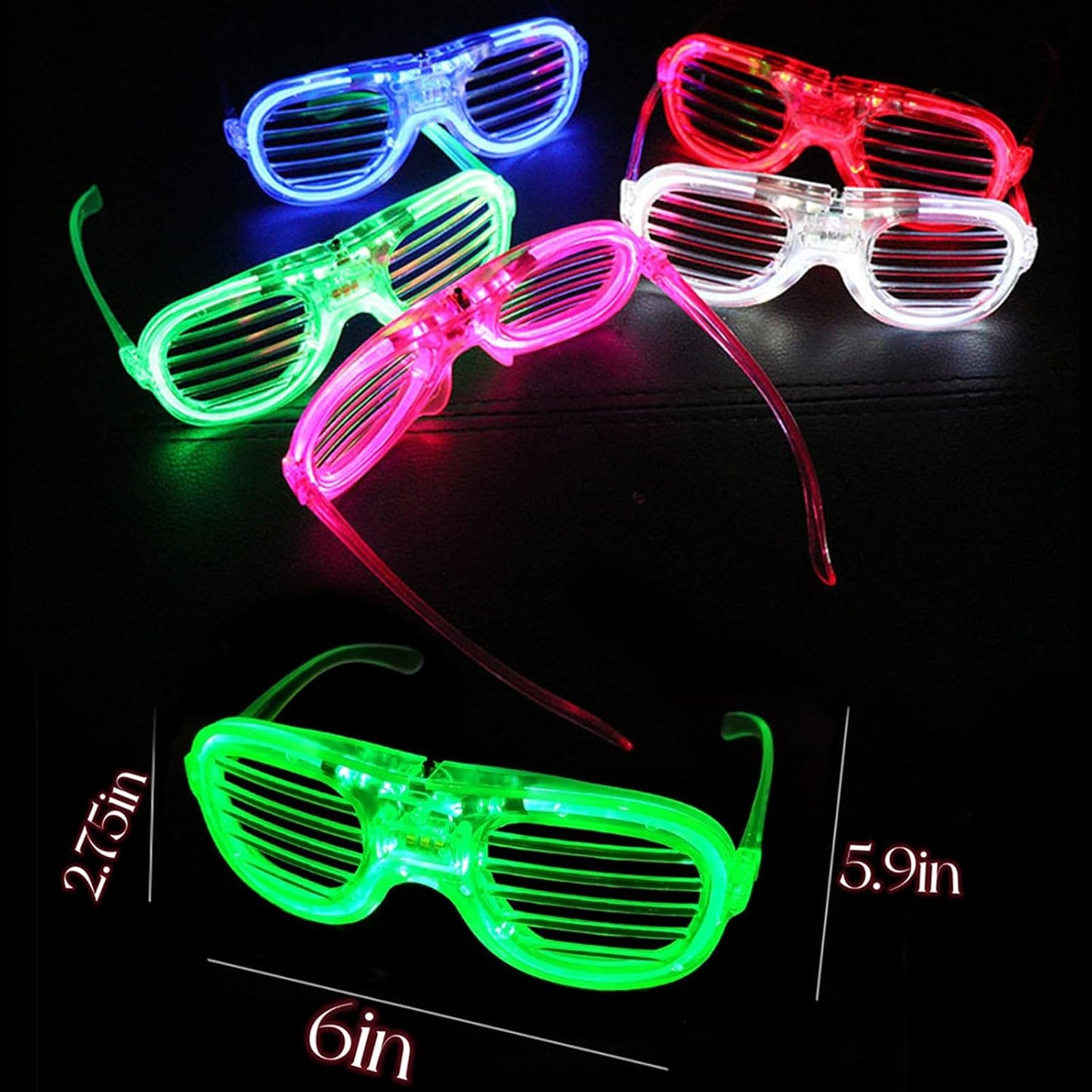 35 Packs LED Glasses 5 Neon Colors glow in the dark party supplies Favor for Kids Adult Glow sticks Light Up Glasses fit Holiday Birthday Valentine's Day and Halloween Party Supplies Cosplay Christmas