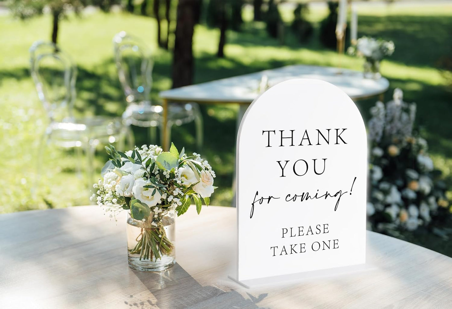 Thank You For Coming Please Take One Sign, White Arch Acrylic Wedding Sign, Wedding Favors for Guests, Bridal Shower Decor, Centerpiece Table Decorations Party for Bride and Groom-5
