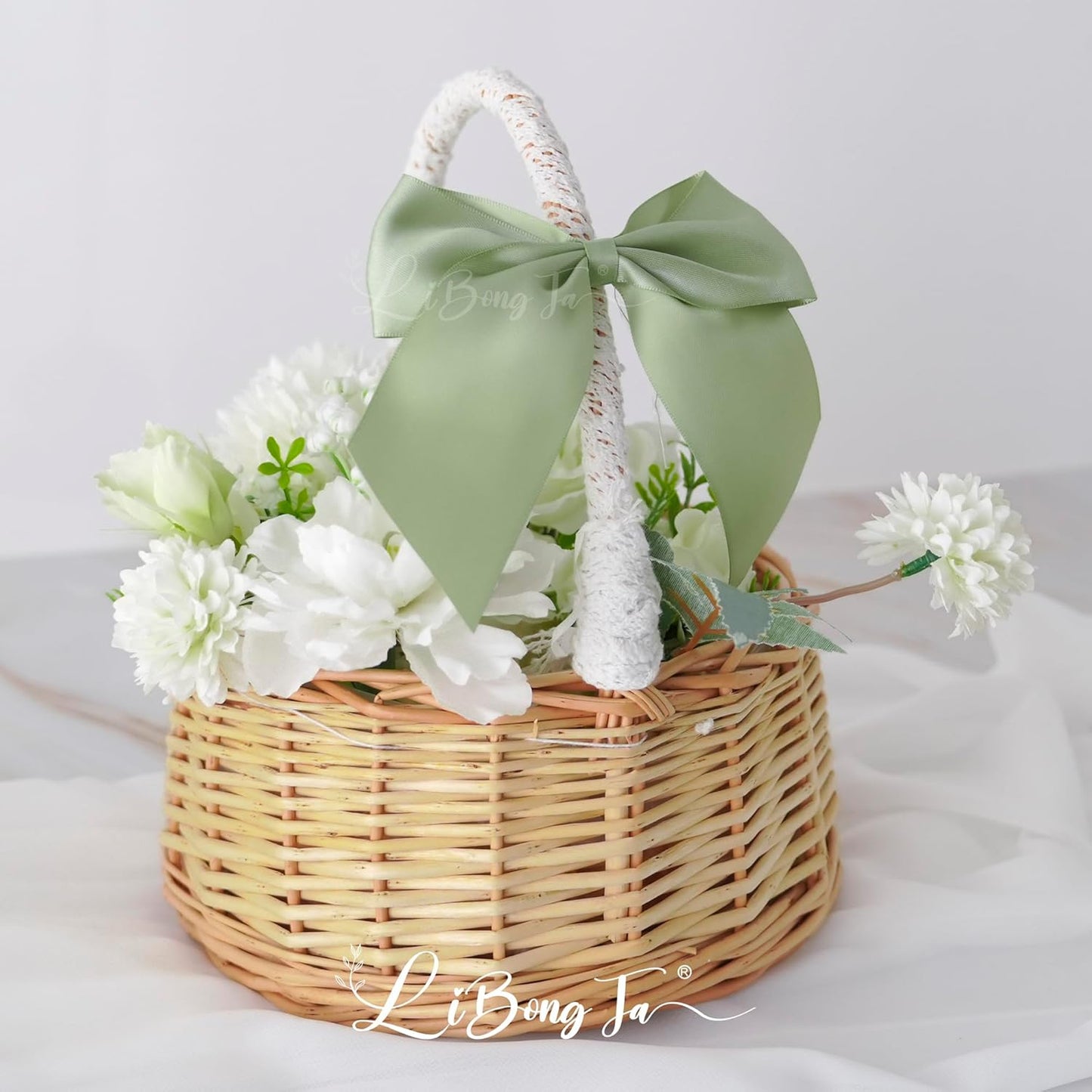 5'' Sage Green Bow Party Decorations Satin Bows, Twist Tie Bows for Treat Bags, Cake Pops, Pre-tied Bow Premade Ribbon Bows for Crafts, Holiday Bows for Gift Wrapping, Wedding Decor-24 Counts