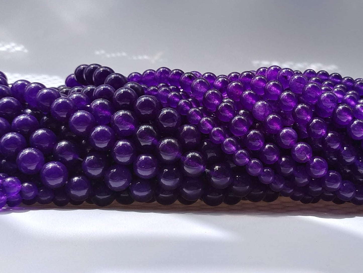 Stone Beads 8mm 100pcs Dark Purple Chalcedony Beads Round Loose Gemstones Beads for Bracelet Necklace Jewelry Making (8mm, 60833 Dark Purple Chalcedony)