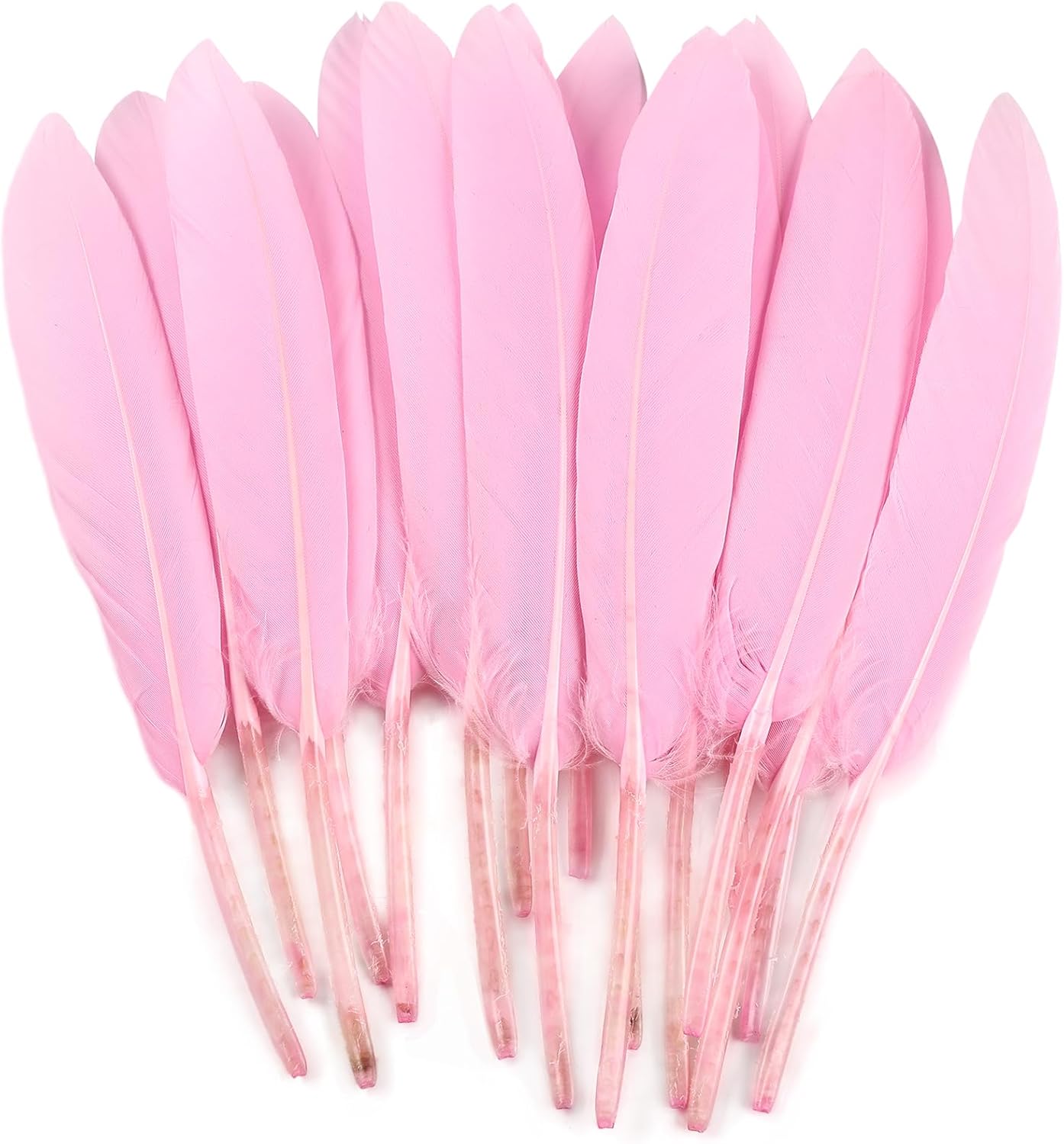 FeelfunFeather 120pcs Goose Cochettes Feather Natural Bulk 4-6 inch 10-15cm for Wedding Party Christmas Decorations DIY Crafts Goose Cochettes Feather,Pink