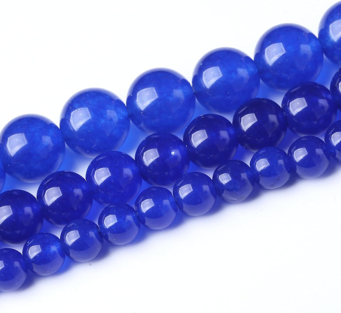 Mysterious Blue Chalcedony Stone Beads Gemstone Round Crystal Energy Jade Beads Stone Beads for Jewelry Making DIY Bracelet Necklace Jewelry Making 1 Strand 15.5inch 60PCS 6MM