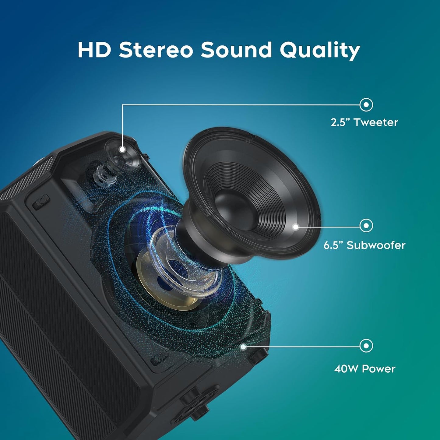 Portable Karaoke Machine for Adults, Bluetooth Speaker with 2 Wireless Microphones New PA System Bluetooth 5.3 Karaoke System with DJ Light for Party and Gatherings (Karaoke)