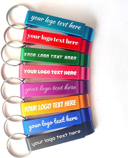 50pcs Personalized Wedding Favors Bottle Opener with Logo Text for Men Women, Wedding Favors For Guests Bulk,Engraved Aluminum Keychain Party Holiday Father's Day Graduation Favors