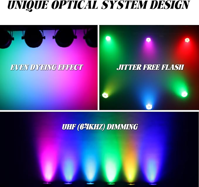 LED Par Lights 18x12W Outdoor Waterproof Stage Light RGBW 4-in-1 DMX Control for Events DJ Disco Festival Wedding Party Outdoor Stage Lighting