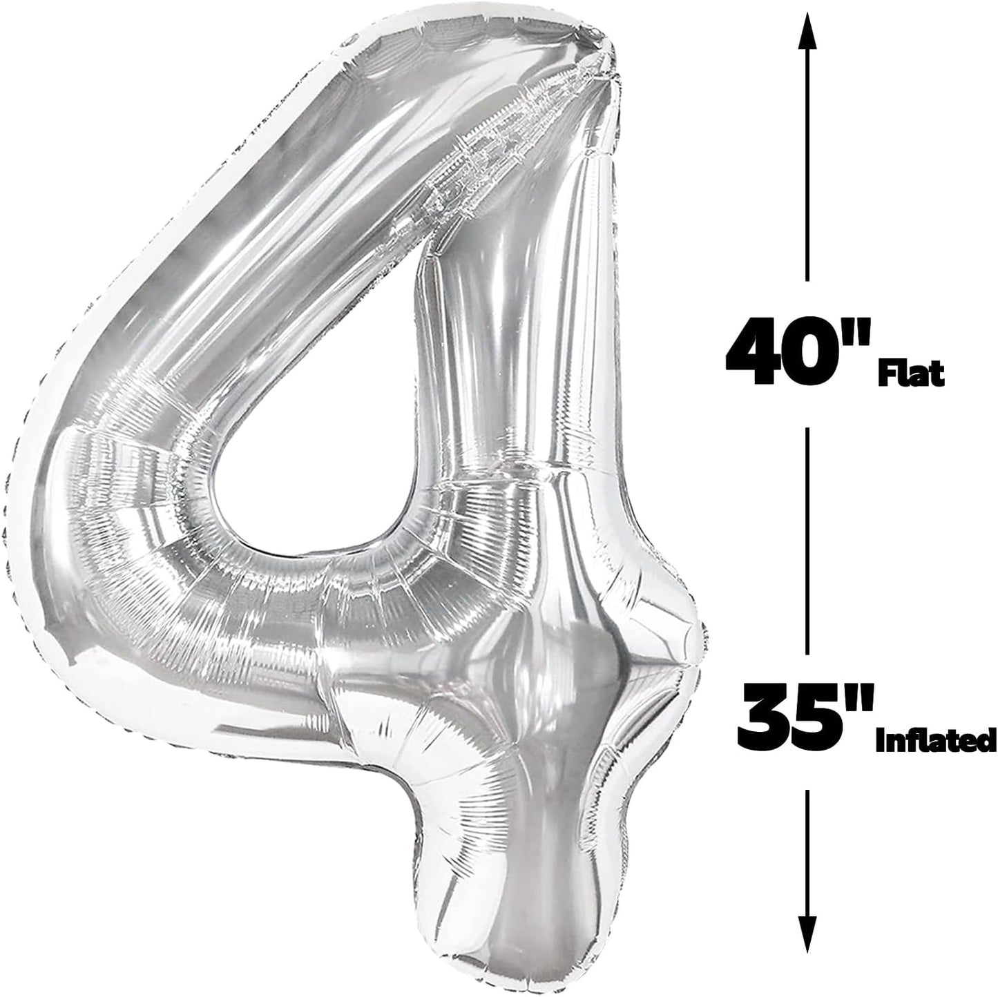 40 Inch Silver Large Number 14 Birthday Balloon, Giant Number 14 41 Balloons, Foil Mylar Big Balloons for Anniversary Graduation Supplies Decorations