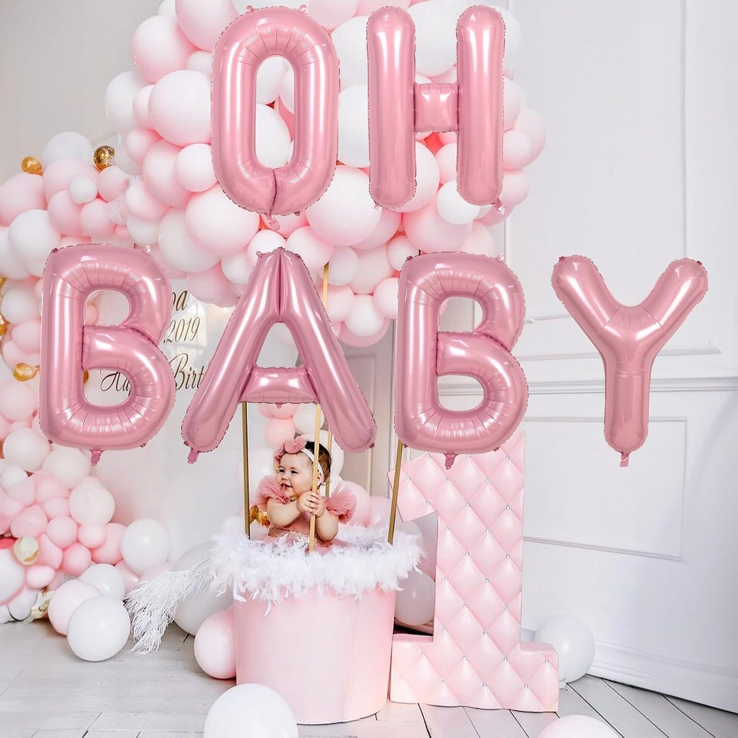 40" Balloon Letter A Pastel Pink, Large Foil Pink Letter Balloons Set A - Z for Girls, Light Pink A Helium Balloons for Women Birthday Anniversary Graduation New Year Party Decoration Supplies