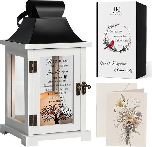 Memorial Lantern, Bereavement Sympathy Gifts for Loss of Loved One Mother Father, Bereavement Gifts Thoughtful Funeral Gifts in Memory of Loved One with LED Candle