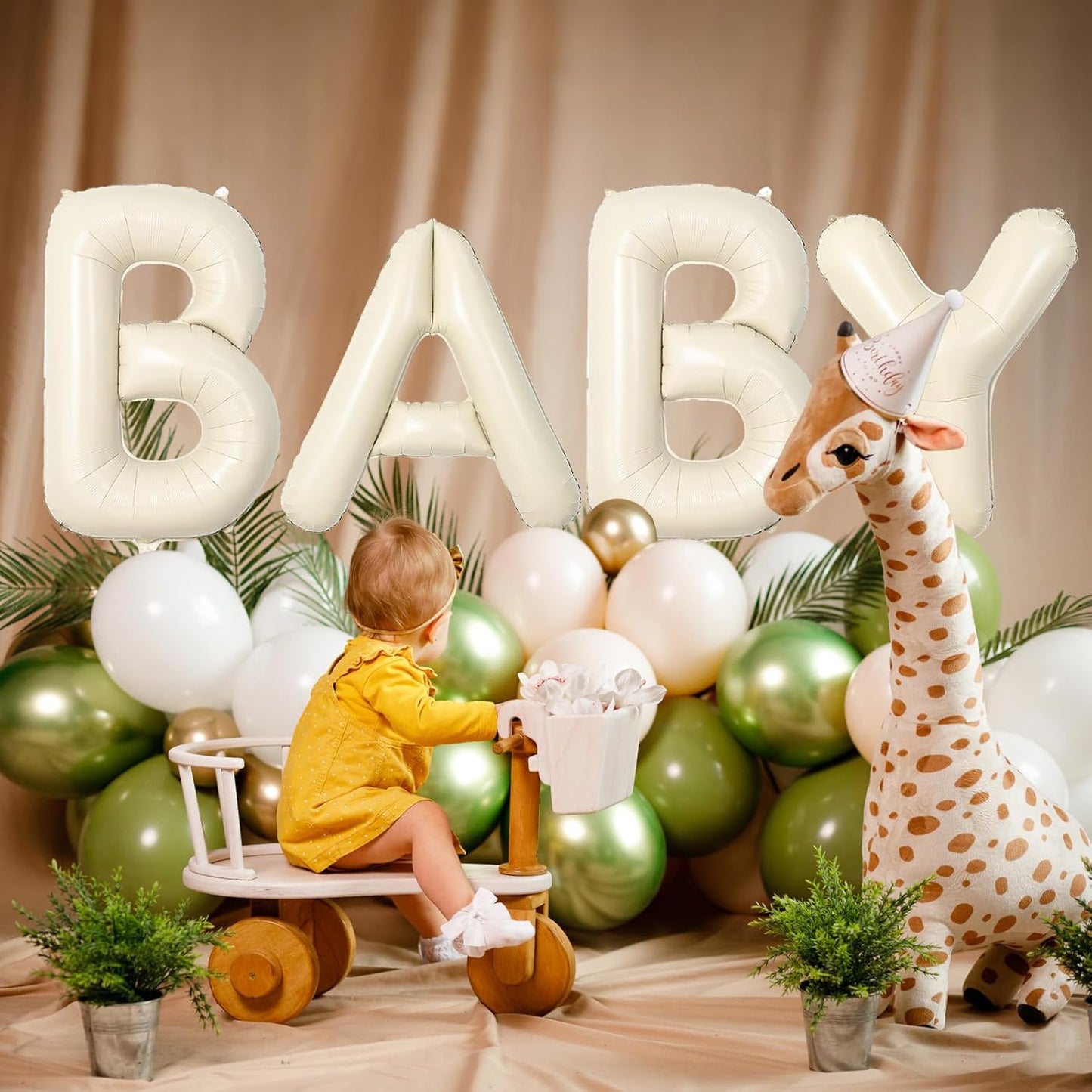 40 Inch Letter Balloons K, Big Custom A-Z Alphabet Foil Name Balloon Cream White, Self Inflating Beige Customize Helium Balloon Letters K for Women Girls Birthday Bride Baby Shower Party Decorations