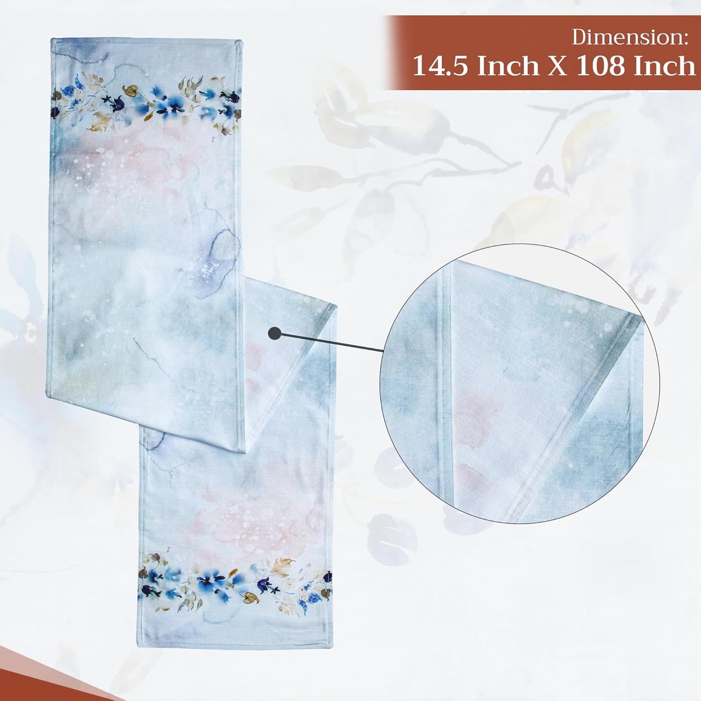 Maison d' Hermine Table Runner 100% Cotton Double Layer Table Runners 108 inches Long Decorative for Home Kitchen Dining Party Wedding Bridal Shower Spring Summer (Lazy Summer Days, 14.50" x 108")