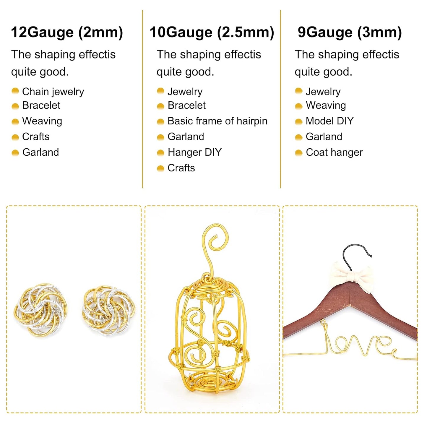 BENECREAT 10 Gauge Jewelry Craft Aluminum Wire 80 Feet Bendable Metal Sculpting Wire for Craft Floral Model Skeleton Making, Garden (Copper Tone)