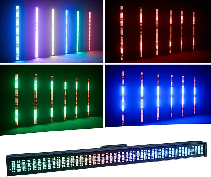 Stage Lights Bar 200W RGB DJ Light 192 Partition Pixels 760 LED Strobe Light DMX Sound Chasing Wash for Parties Club Disco Events Wedding Church