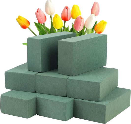 CCINEE 8 Pcs Floral Foam Bricks,Mini Florist Flower Foam Green Blocks Supplies for Fresh and Artificial Flower Arrangements Crafts DIY