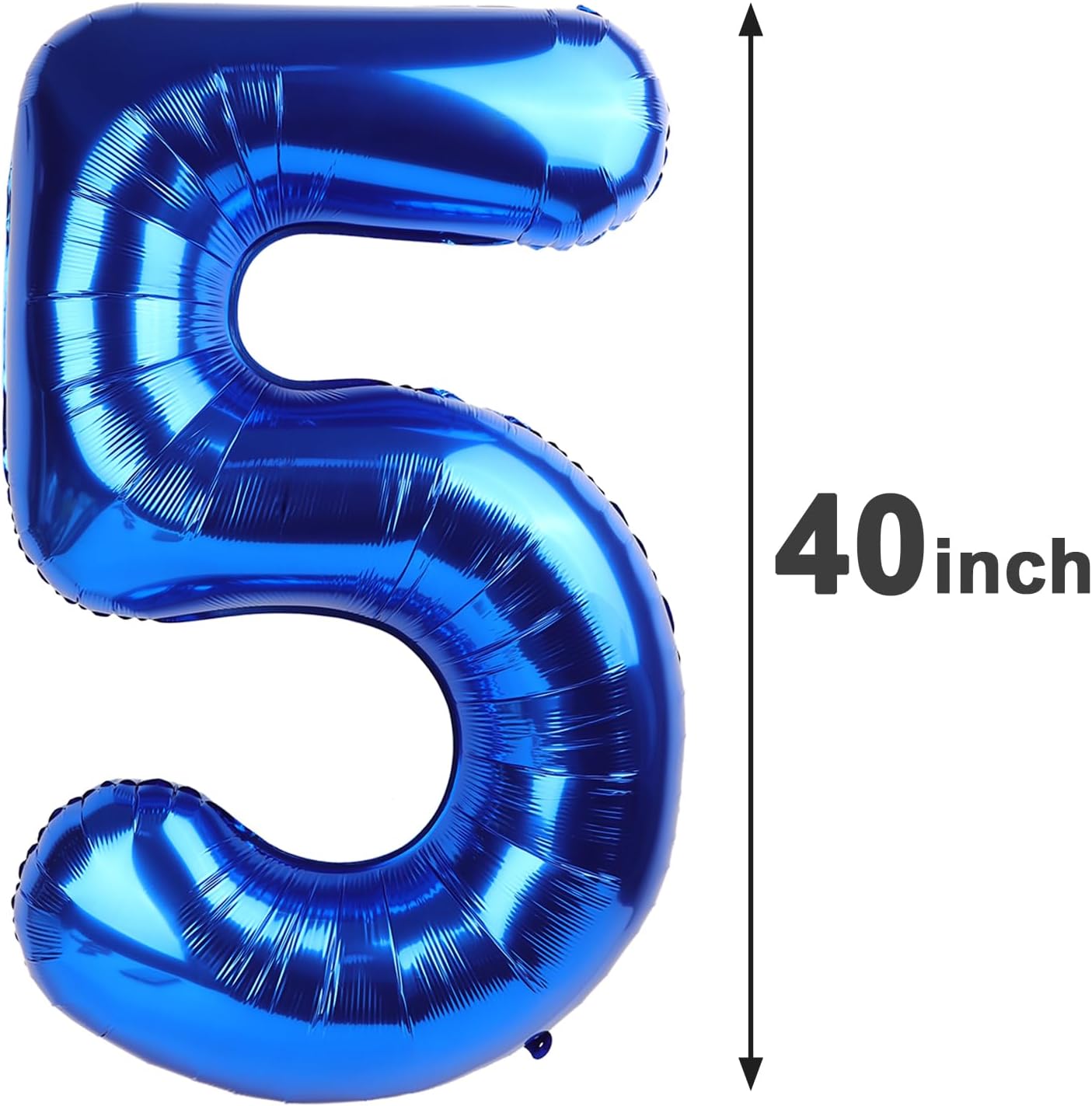 Big Mylar Navy Blue 5 Balloon 40 Inch, 5th Birthday Number Balloon Decorations, Men Boy 15 25 35 50 55 65 Birthday Numbers, Anniversary Party Supplies 2025 Foil Number Balloons