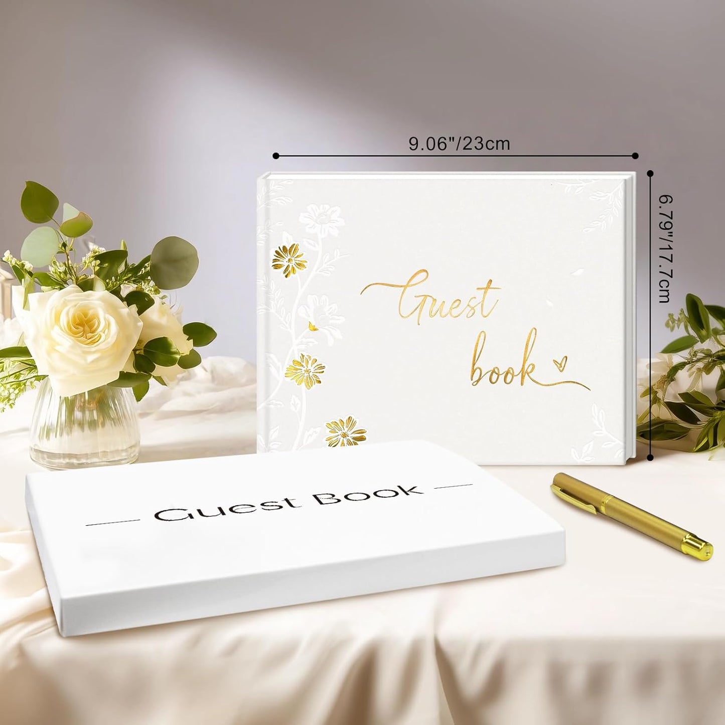 FREXISYN Wedding Butterfly Guest Book 9x7'' - Personalized Photo Guestbook with Pens for Reception, Baby Shower & Birthday [hardcover]