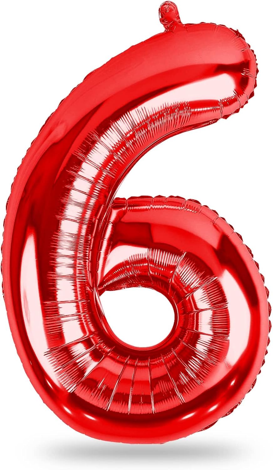 40 Inch Red Large Numbers Balloons 6, Self Inflating Digit 6 Helium Balloons for 6th Girls Boys, Foil Mylar Big Number Balloons Set 0-9 for Women Men Birthday Party Anniversary Supplies Decorations