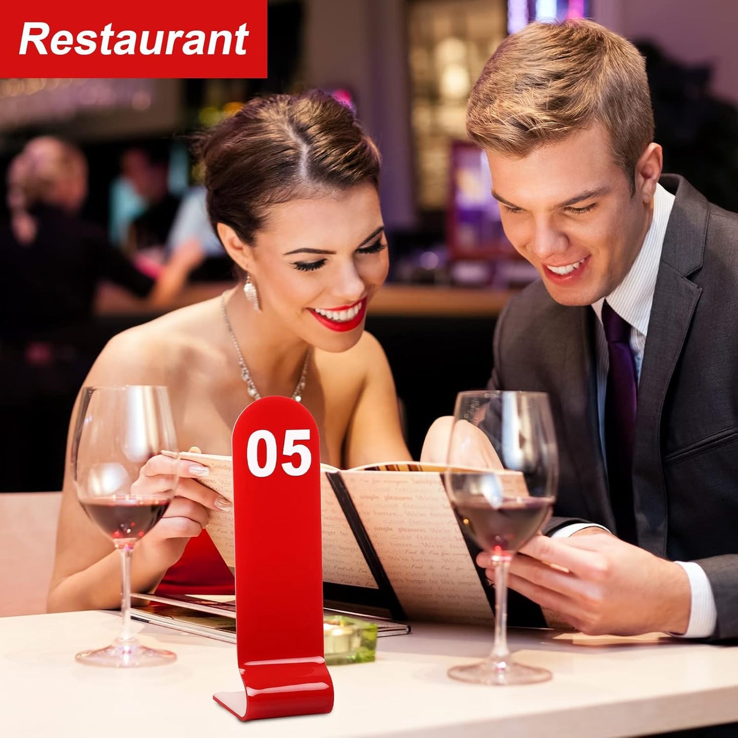Tuanse 1-30 Table Order Numbers Restaurant Double Sided Acrylic Reception Number Stands Signs for Wedding Restaurant Seating Cafes Party Banquet(Red)
