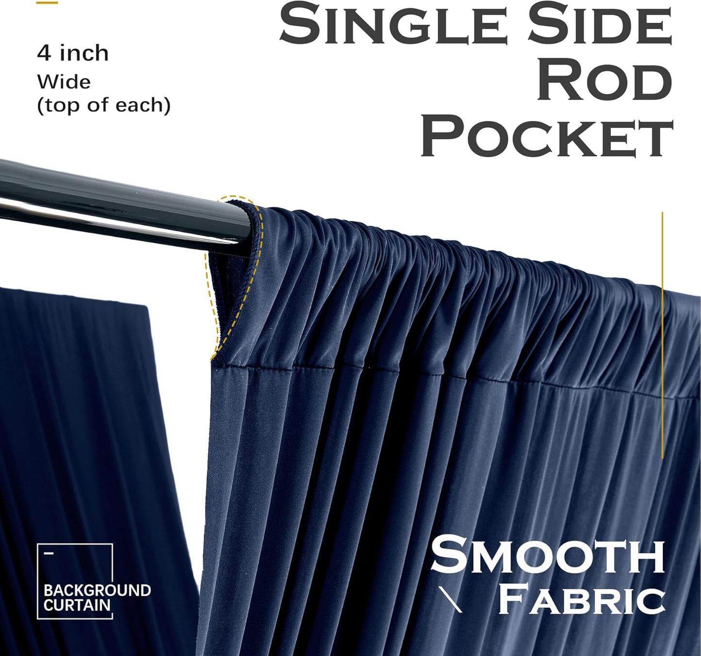 PartyVillage 2 Panels 5ftx30ft Navy Blue Ceiling Drapes for Wedding Parties – 30 FT Extra Long Thick Polyester Wrinkle-Free Drapery Tent Decor Decorations for Birthday Party Ceremony Stage Swag