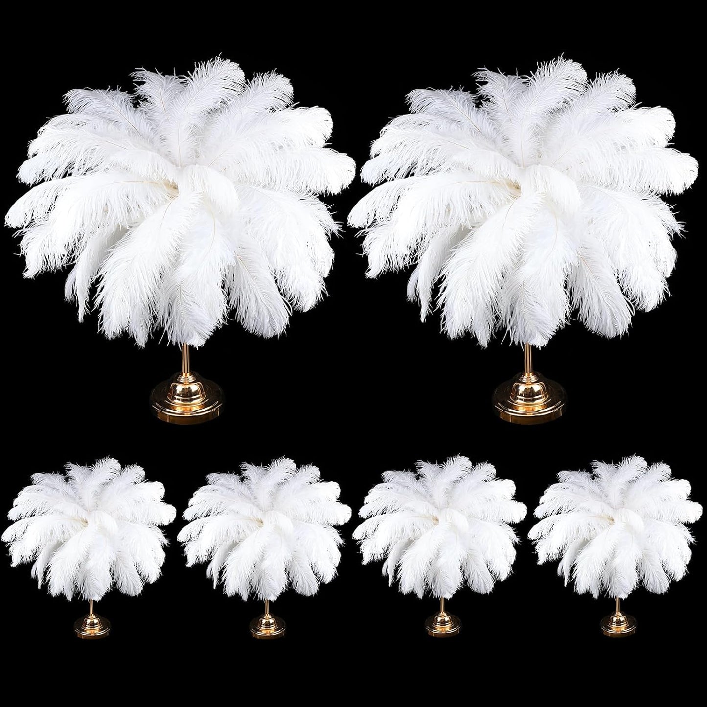 80 Pcs Large Natural Ostrich Feathers Plumes 14-16 Inch Bulk for DIY Crafts Wedding Party Centerpiece Vase
