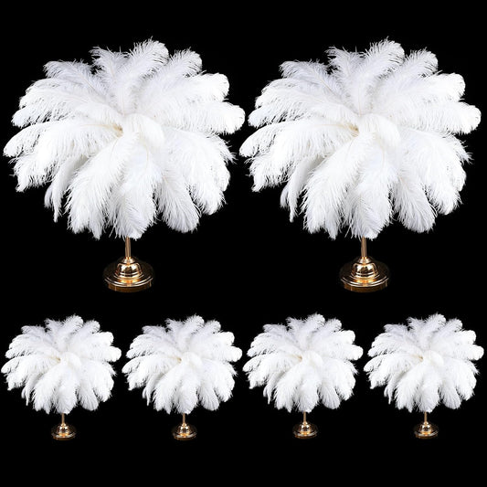 80 Pcs Large Natural Ostrich Feathers Plumes 14-16 Inch Bulk for DIY Crafts Wedding Party Centerpiece Vase