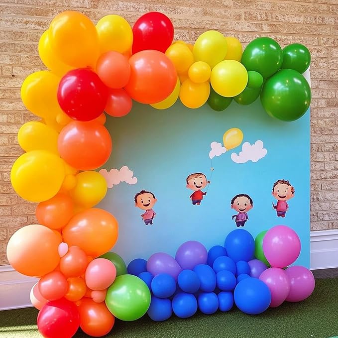 105pcs Rainbow Latex Balloons, 12 inches Assorted color ballons, Round Helium Bright Color Balloons for Birthday Baby Shower Wedding Party Decorations