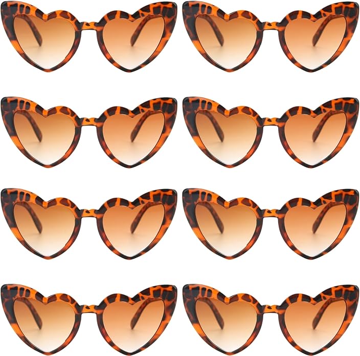 8 Pairs Bachelorette Party Heart Shaped Sunglasses Party Decorations Bridesmaid Proposal Gifts for Women