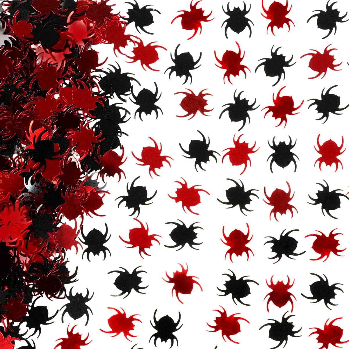 Halloween Party Confetti Glitter Mini Spider Foil Metallic Sequins Confetti Trick or Treat Party Plastic Spider Sprinkles Table Scatter Confetti for Halloween Party Table Decoration, 60g