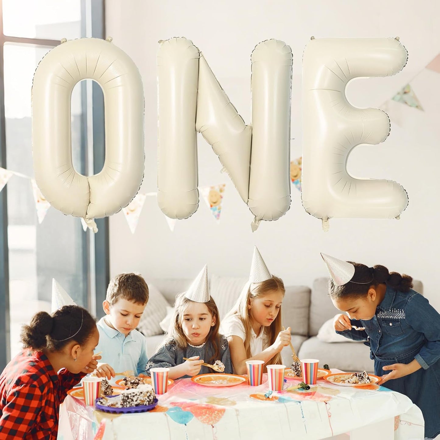 40 Inch Letter Balloons E, Big Custom A-Z Alphabet Foil Name Balloon Cream White, Self Inflating Beige Customize Helium Balloon Letters E for Women Girls Birthday Bride Baby Shower Party Decorations