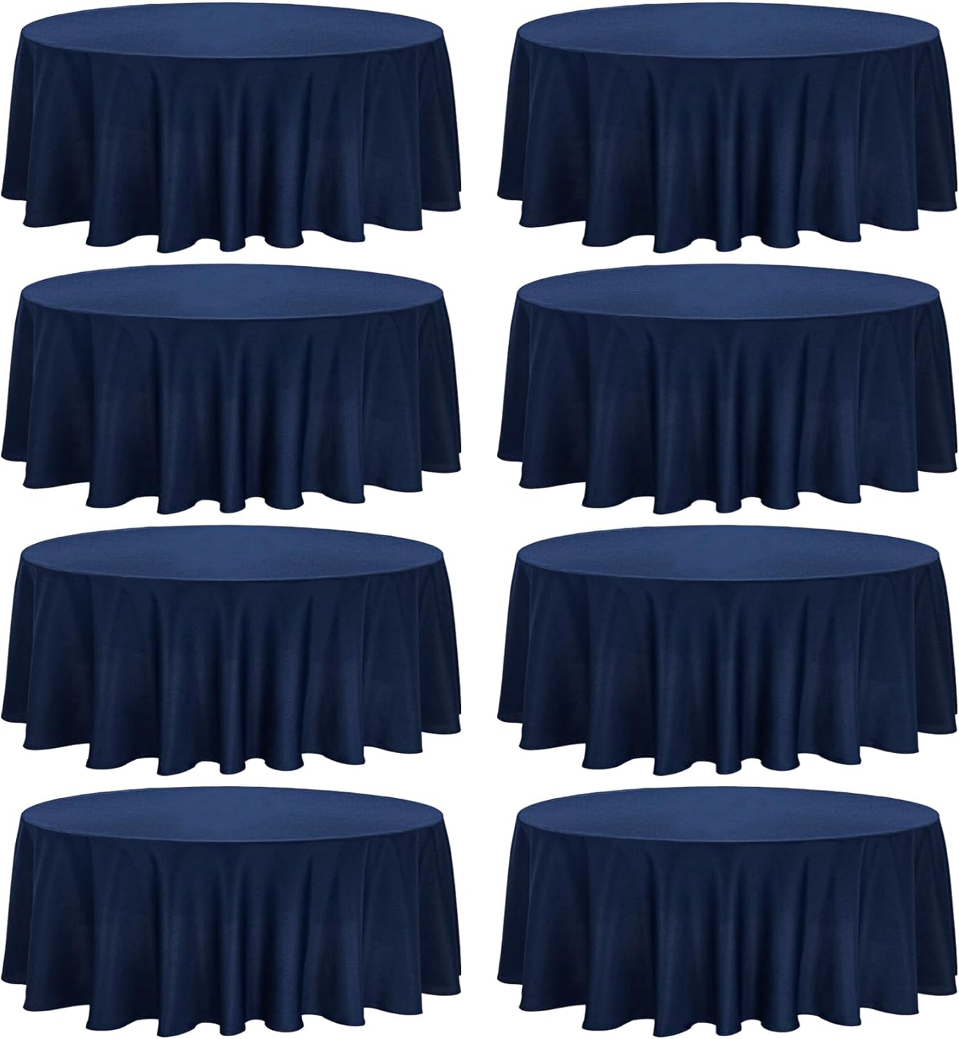 8 Pack Premium Round Tablecloth 120 Inch Round Table Covers Washable Polyester Fabric Round Table Clothes for Wedding Party Reception Banquet Buffet Restaurant (Navy Blue, 120 Inch)