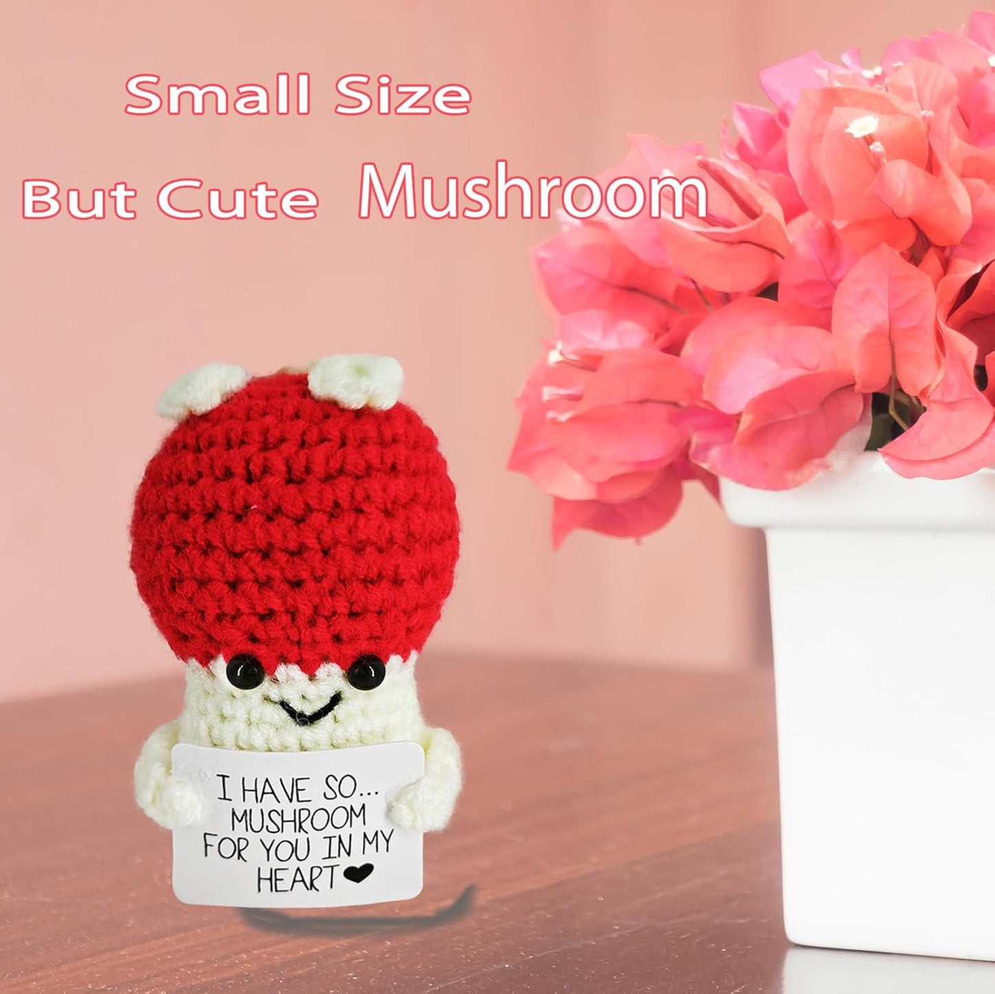 Crochet Emotional Support Mushroom-Handmade Mental Health Gifts for Friends,Family-Uplifting Gifts for Grandpa,Grandma Mom,Dad,Teens